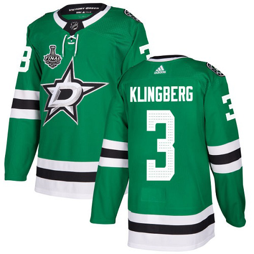 Adidas Men Dallas Stars 3 John Klingberg Green Home Authentic 2020 Stanley Cup Final Stitched NHL Jersey